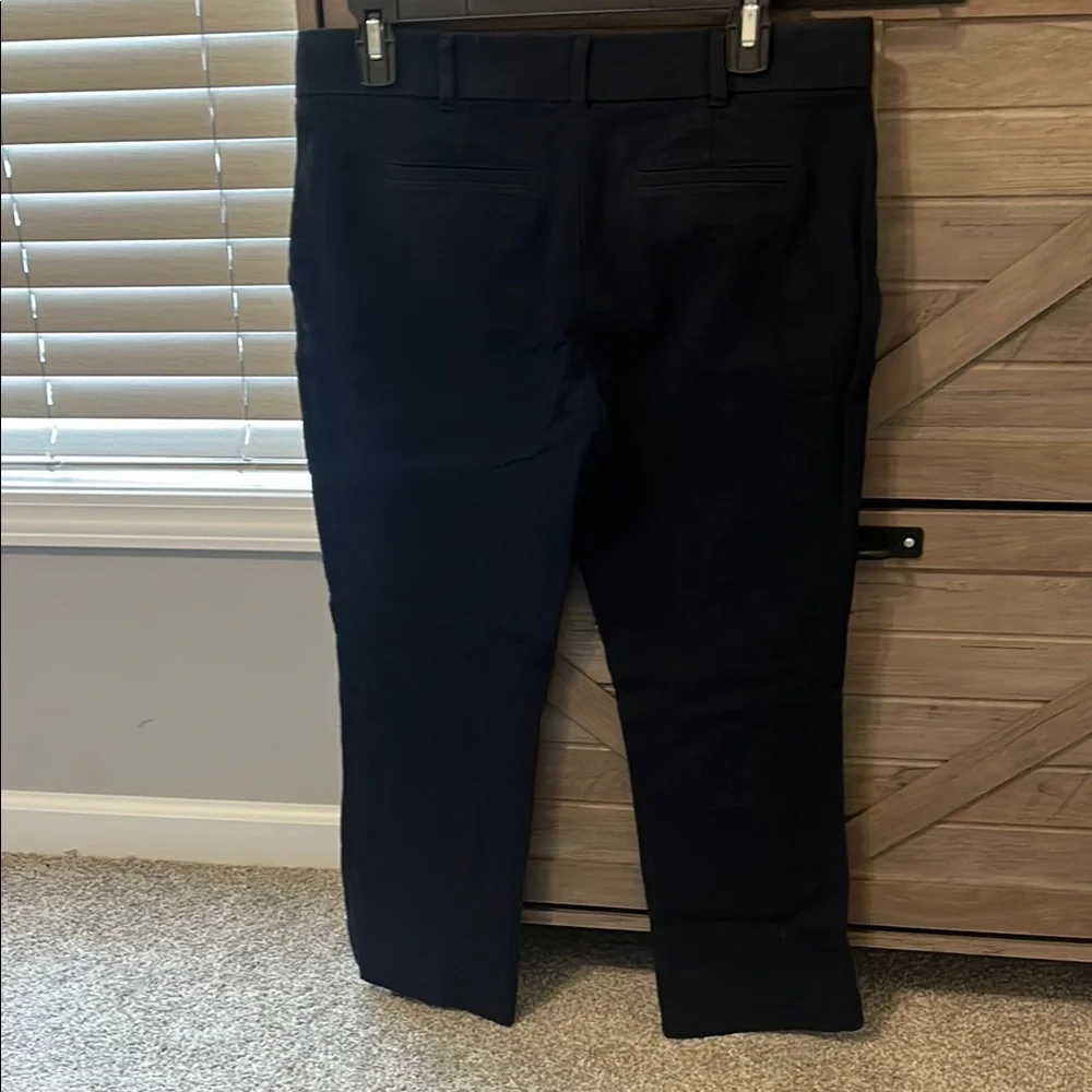 Tory Burch Navy Crop Textured Cotton Pants Sz 6 EUC - Picture 6 of 7